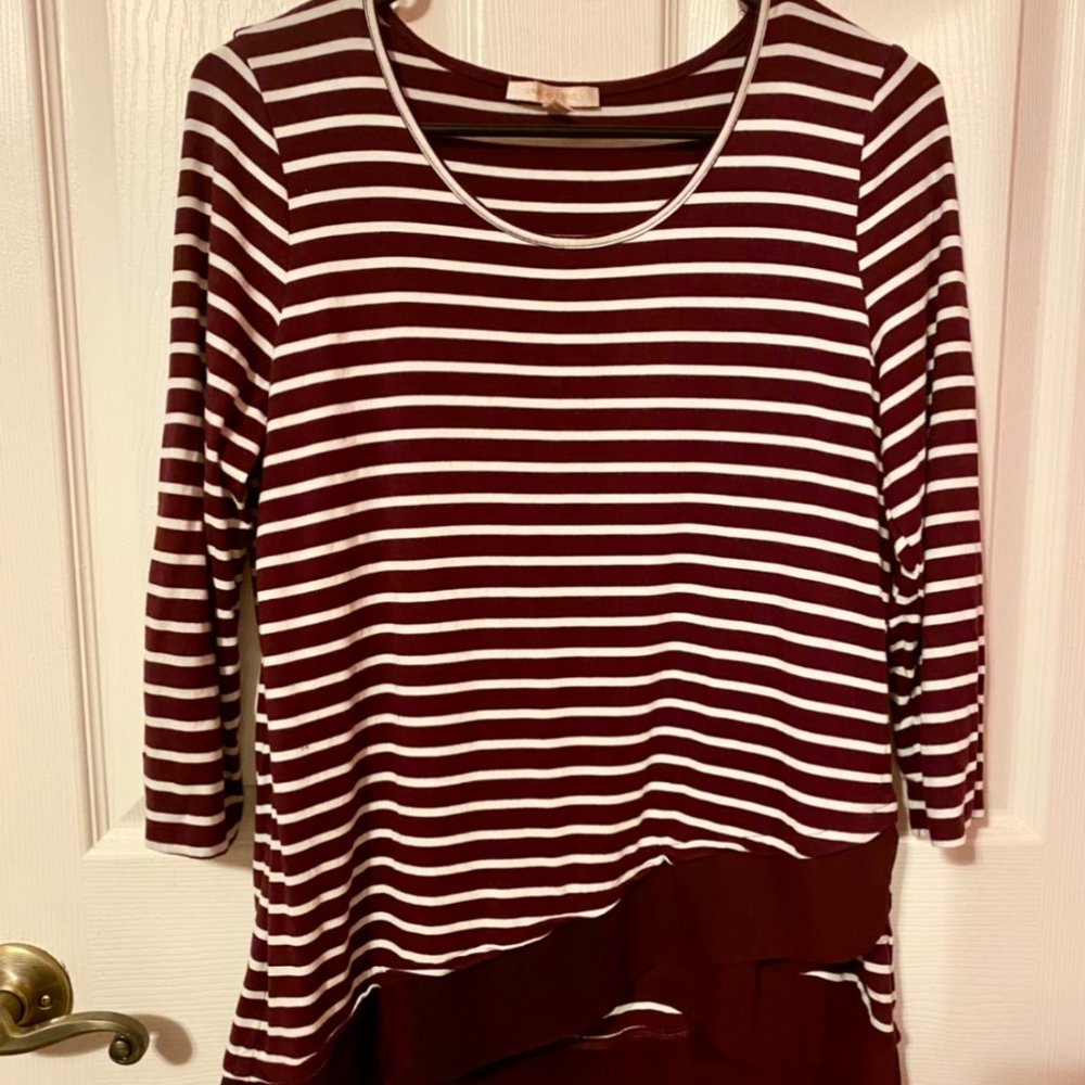 Skies Are Blue Kendruh Woven Hem Knit Top
